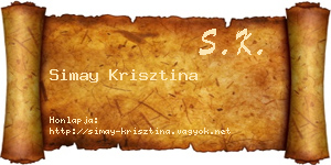 Simay Krisztina névjegykártya