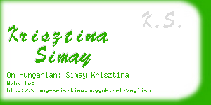 krisztina simay business card